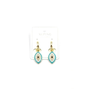 LitaeTrend Mineli Nazar Küpe - 14K Altın