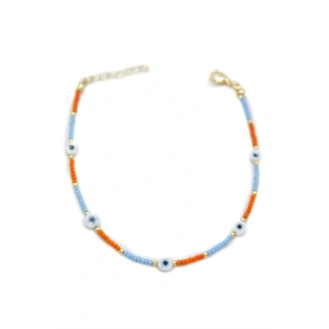 LitaeTrend Nazar Boncuklu  Halhal - Beyaz