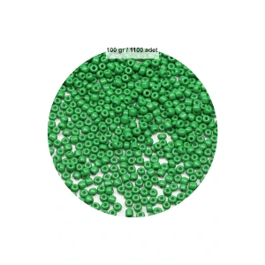 LitaeTrend Opak Yeşil Renk 4 mm Yaklaşık 1100 adet / 100 gram Cam Boncuk Oya Yazma Bileklik ve Kolye