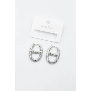 LitaeTrend Oval Halka Küpe - Gümüş