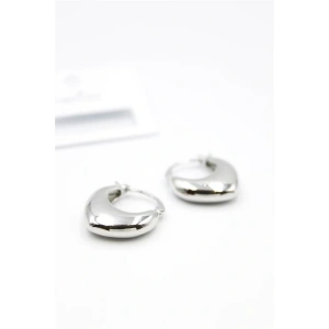 LitaeTrend Oval Halka Küpe - Gümüş