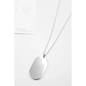 LitaeTrend Oval Plaka Kolye - Gümüş