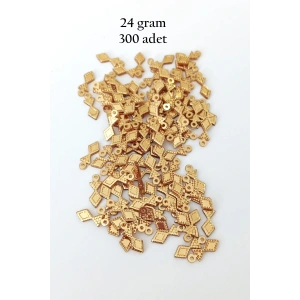 LitaeTrend Oya Abiye Bileklik Kolye Pleksi Metalik Plastik Pul Altın Renk 24 gram 300 adet - BNC536