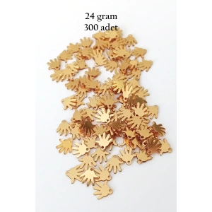 LitaeTrend Oya Abiye Bileklik Kolye Pleksi Metalik Plastik Pul Altın Renk 24 gram 300 adet - BNC545