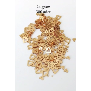 LitaeTrend Oya Abiye Bileklik Kolye Pleksi Metalik Plastik Pul Altın Renk 24 gram 300 adet - BNC548