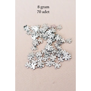 LitaeTrend Oya Abiye Bileklik Kolye Pleksi Metalik Plastik Pul Gümüş Renk 8 gram 70 adet - BNC502