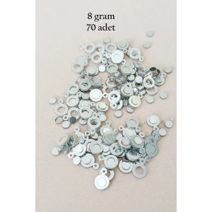 LitaeTrend Oya Abiye Bileklik Kolye Pleksi Metalik Plastik Pul Gümüş Renk 8 gram 70 adet - BNC510