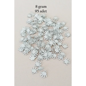 LitaeTrend Oya Abiye Bileklik Kolye Pleksi Metalik Plastik Pul Gümüş Renk 8 gram 95 adet - BNC519