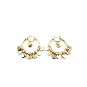 LitaeTrend Pullu Halka Küpe - Altın