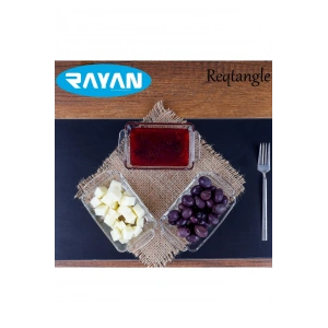 LitaeTrend Reqtangle Tekli Dikdörtgen Cam Kahvaltılık Royaleks-81484