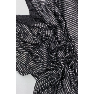 LitaeTrend Sakallı Çizgili Pullu Kumaş  Pullu Payet Kumaş Abiye Nişan Düğün Siyah