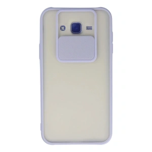LitaeTrend Samsung Galaxy J7 Kılıf Palm Buzlu Kamera Sürgülü Silikon - Lila