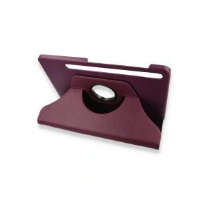 LitaeTrend Samsung Galaxy X800 Tab S8 Plus 12.4 Kılıf 360 Tablet Deri Kılıf - Mürdüm