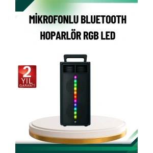 LitaeTrend Şarjlı Işıklı Bluetooth Hoparlör | USB, AUX, TF Kart ve Radyo Destekli
