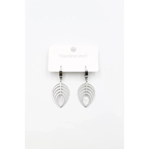 LitaeTrend Sedef Yaprak Küpe - Gümüş