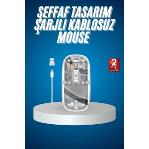 LitaeTrend Sessiz Tıklama Çift Modlu Bluetooth Ve Alıcı Şeffaf Mouse Fare
