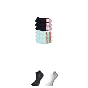 LitaeTrend Siyah ve Beyaz Kadın Bilek Çorap 6 çift