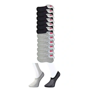 LitaeTrend Siyah ve Gri Kadın Görünmez Çorap 12 çift