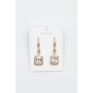 LitaeTrend Taşlı Baget Küpe - Altın