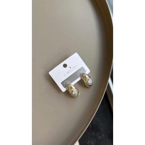 LitaeTrend Taşlı Damla Küpe - Altın