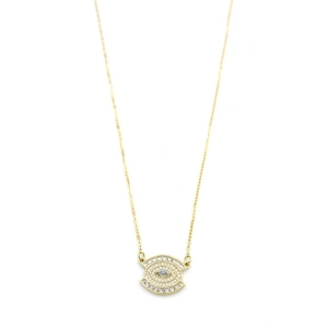 LitaeTrend Taşlı Göz Kolye - Altın