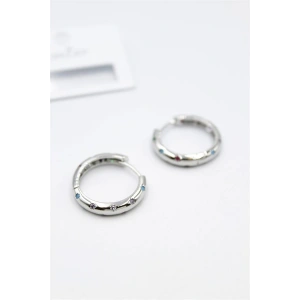 LitaeTrend Taşlı Halka Küpe - Gümüş