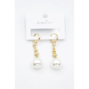 LitaeTrend Taşlı İnci Küpe - Altın