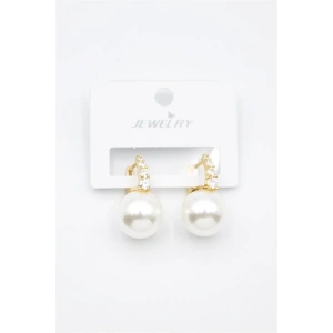 LitaeTrend Taşlı İnci Küpe - Altın