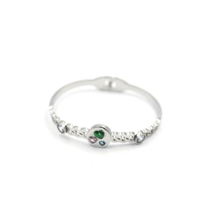 LitaeTrend Taşlı Kalp Bilezik - Gümüş