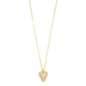 LitaeTrend Taşlı Kalp Kolye - Altın