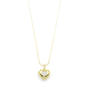 LitaeTrend Taşlı Kalp Kolye - Altın