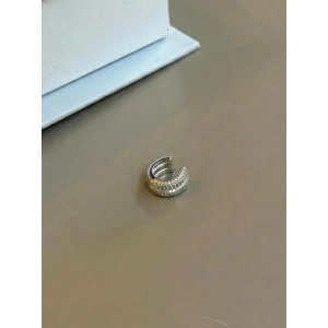 LitaeTrend Taşlı Kıkırdak Küpe - Gümüş