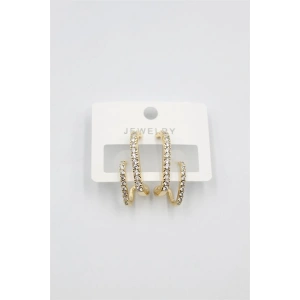 LitaeTrend Taşlı Küpe - Altın