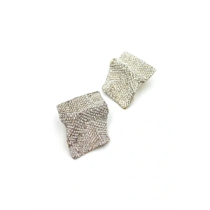 LitaeTrend Taşlı Küpe - Beyaz