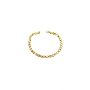 LitaeTrend Taşlı Üçgen VİP Bileklik - Altın