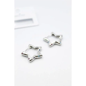 LitaeTrend Taşlı Yıldız Küpe - Gümüş