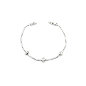 LitaeTrend Taşlı Yonca Bileklik - Gümüş