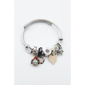 LitaeTrend Uğur Böceği Charmlı Bilezik - Siyah