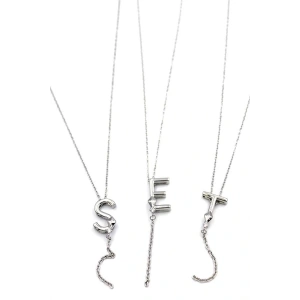 LitaeTrend Uzak Şehir Harf Kolye - Gümüş
