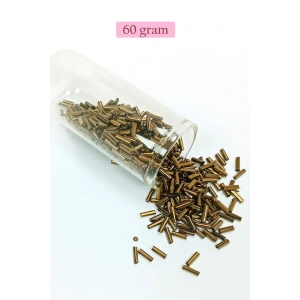 LitaeTrend Uzun Boru Kesme Boncuk Çap 2mm Uzunluk 10 mm - 60 Gram - Parlak Gold - BNC288