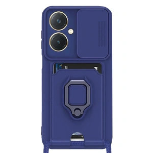 LitaeTrend Vivo Y27 Kılıf Zuma Kartvizitli Yüzüklü Silikon - Lacivert