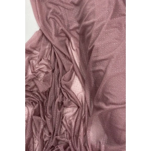 LitaeTrend Yağmur Damlası Simli Abiye Elbise Şallık Tül Kumaş Koyu Gül Kurusu 36