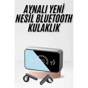 LitaeTrend Yeni Nesil Kablosuz Kulaklık Aynalı Powerbank Özellikli Bluetooth Bağlantılı Dijital Göstergeli