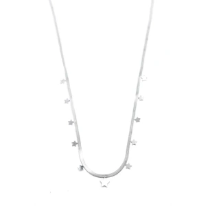LitaeTrend Yıldız Ezme Zincir Kolye - 45cm - Gümüş