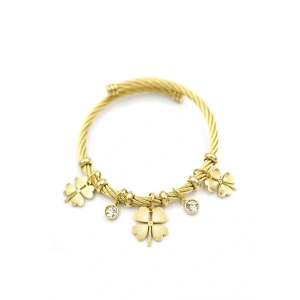 LitaeTrend Yonca Charm Bilezik - Altın