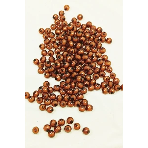 LitaeTrend Yuvarlak Boncuk İçten Boncuklu Bileklik Çanta Boncuğu 8 mm 50 gr Kahverengi - BNC469