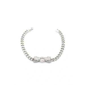 LitaeTrend Zirkon Taşlı Leopar Bileklik - Gümüş