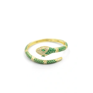 LitaeTrend Zirkon Yılan Bilezik - Yeşil