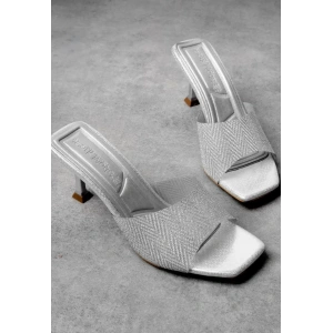 Luart Platin Simli Topuklu Terlik