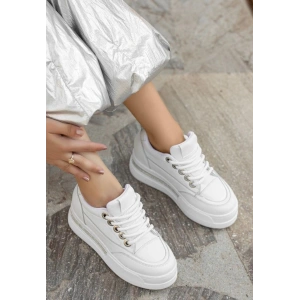 Lulu Beyaz Cilt Bağcıklı Spor Ayakkabı